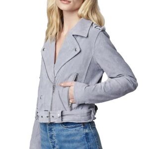 Blank NYC suede moto cloud Gray bomber motorcycle Jacket size large
